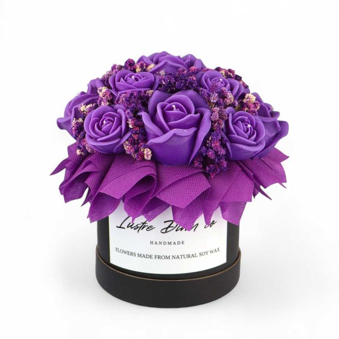 Луксозен букет от соеви свещи „Виолетов спомен“