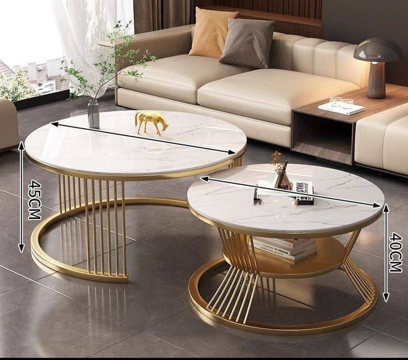 Журнальный столик, пара. Мраморная столешница