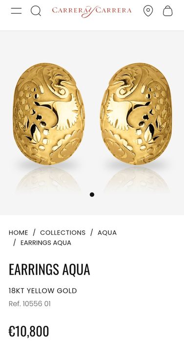 Серьги  золотые оригинал  Carrera Carrera