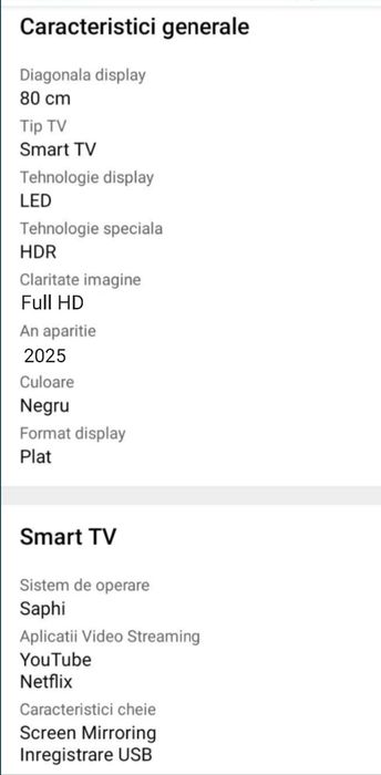 Smart TV  Philips Full HD, LED, 80cm, nou