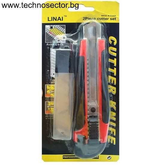 Макетен нож с резвервни 3 броя ножчета в кутийка