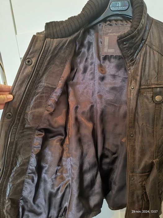 Geaca piele maro, Stadivarius