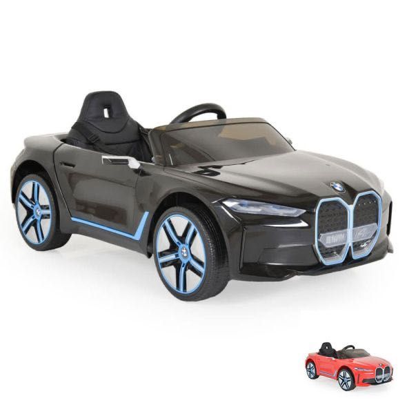 Акумулаторна кола BMW I4, 4х4, в черен цвят със син акцент