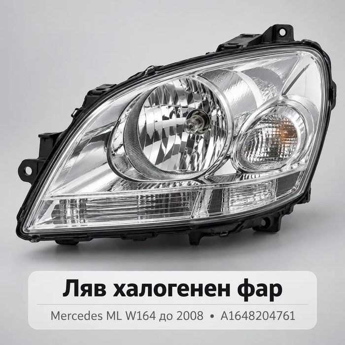 Ляв халогенен фар TYC Mercedes ML W164 до 2008 – A1648204761