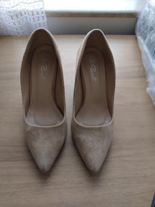 Дамски обувки висок ток, набук