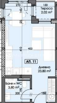 Продава се Едностаен апартамент в Пловдив, Тракия - 42 кв.м за 1092 €/кв.м - Снимка #1