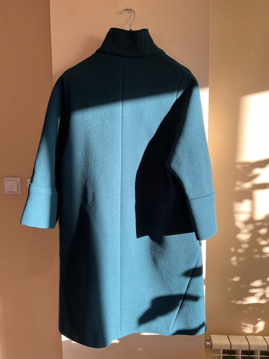 Вълнено палто Max&Co тъмен тюркоаз