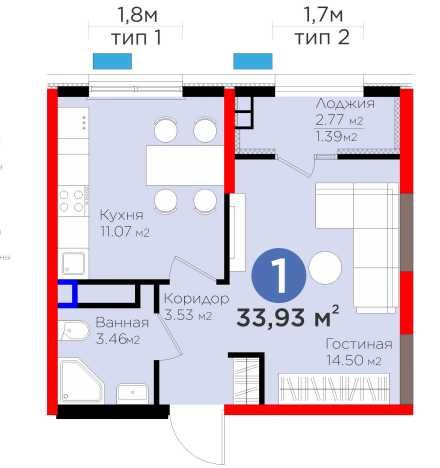 Продается 1-ком квартира в новостройке от NRG c ПВ от 7.000 у.е.