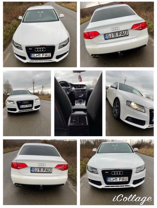 Audi A4 B8 culoare albă, întreținut, aspect foarte plăcut. Mașina este dotată cu motor 1.8 TFSI benzină, 174 CP, cutie manuală.