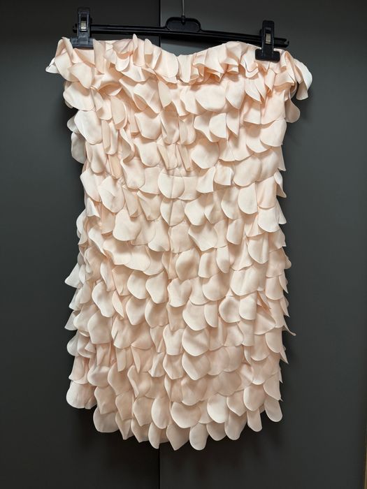 Rochie elegantă cu aplicații tip petale, roz pal, mărimea S, Rare