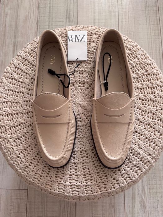 Стилни мокасини ZARA ЕСТЕСТВЕНА кожа