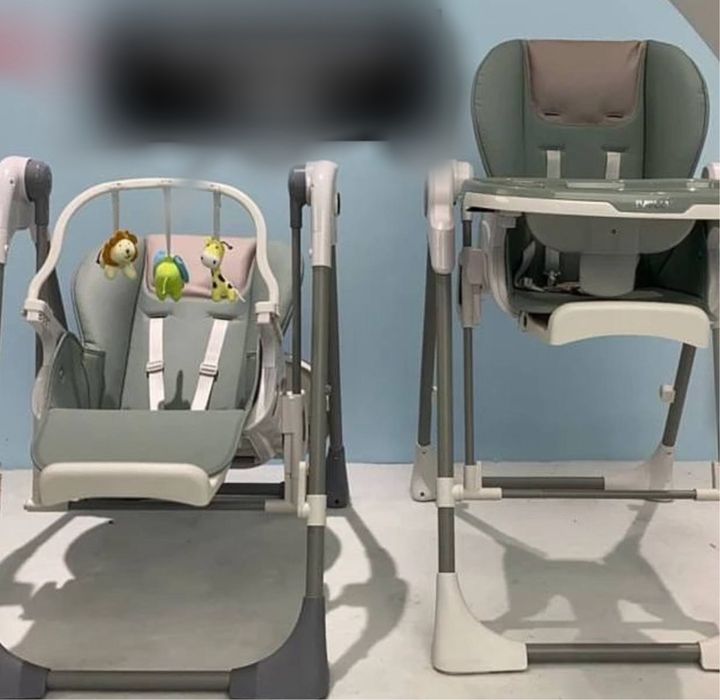 Шезлонг 3 в одном люлка, качелья, кормящий столик