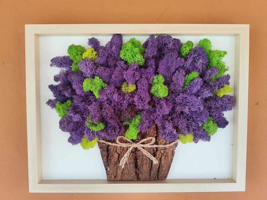 Изработка със скандинавски мъх /картини/ часовници