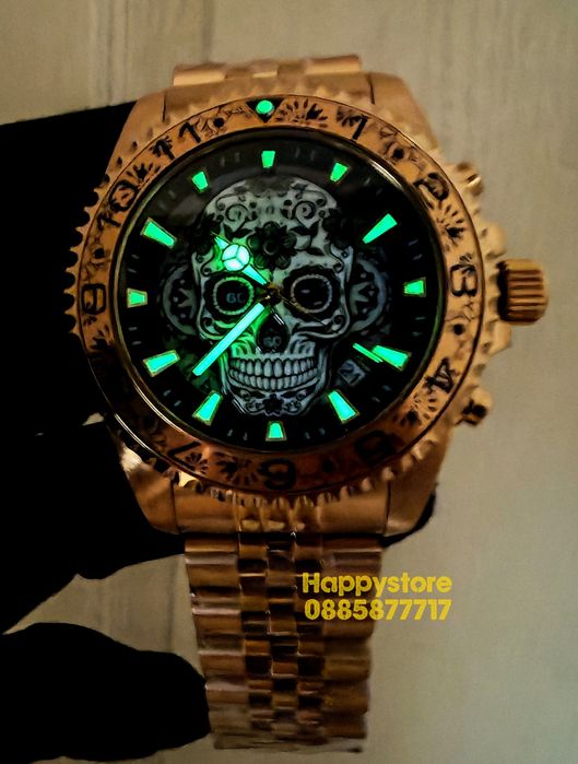 INVICTA Muertos Gold steel 44 mm, Инвикта нов ръчен часовник