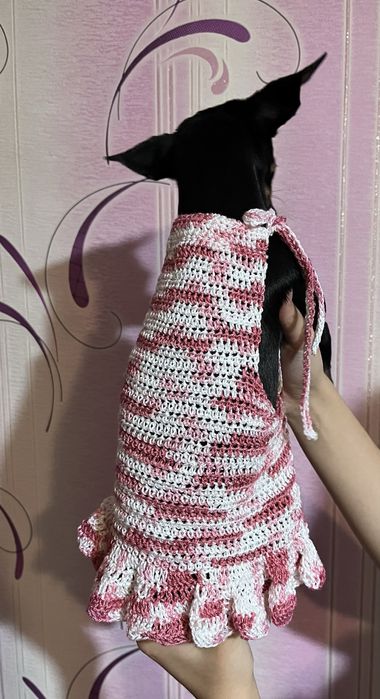 Шапка для собаки, вязанное платье