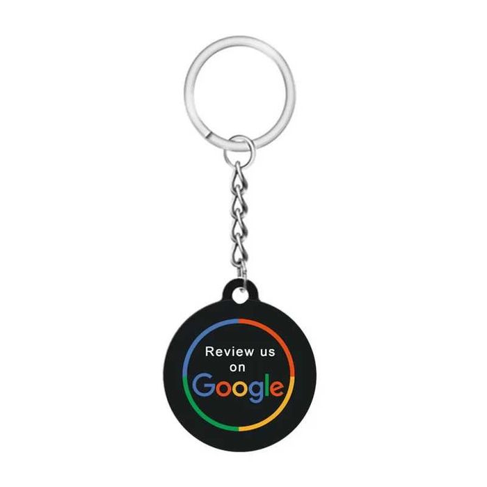 Breloc inteligent NFC pentru recenzii Google, preconfigurat, alb/negru