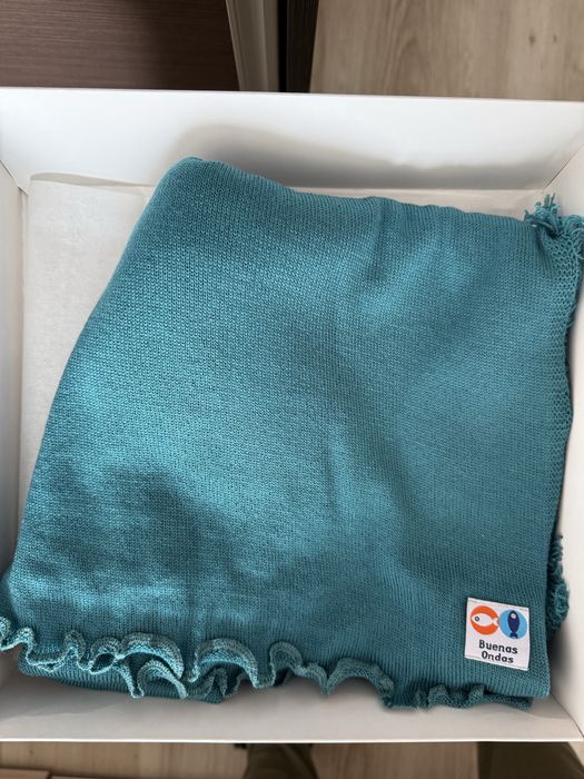 Шал от мерино, цвят тюркоаз