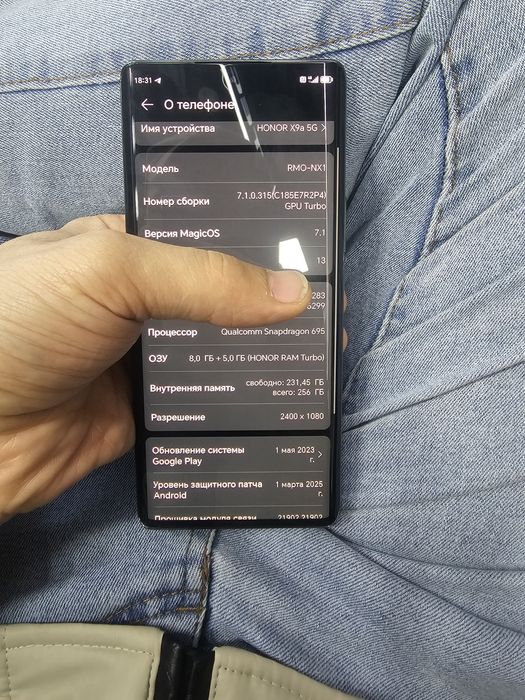 Honor x9a 256gb ozu 8+5gb