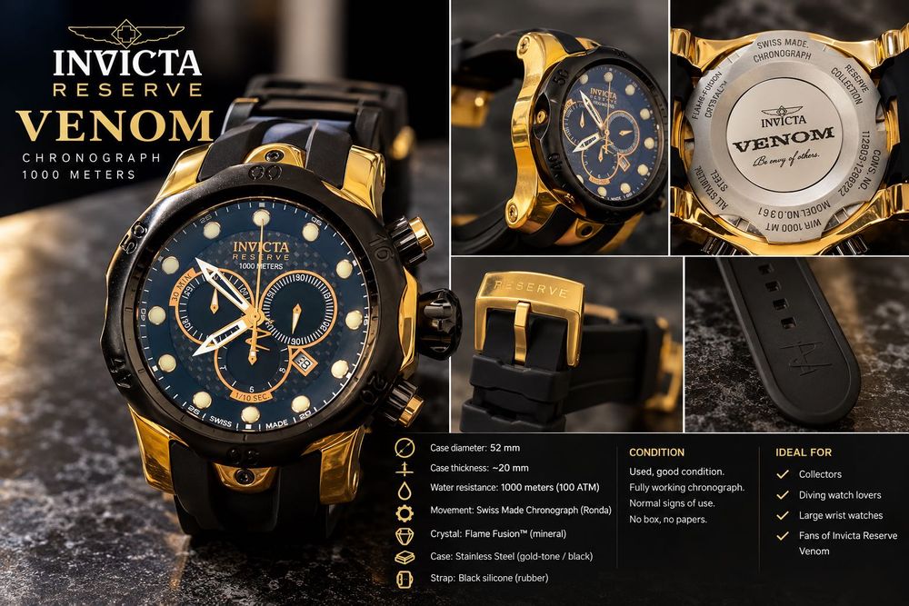 Invicta Reserve Venom 0361 Swiss Made Chronograph 1000M