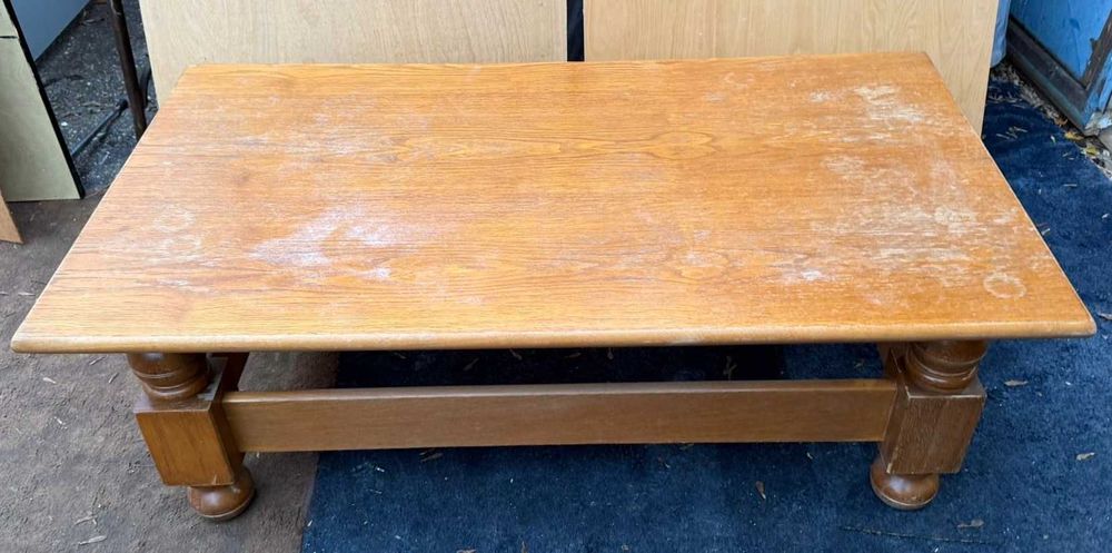 Masa de cafea Vintage din Lemn; Masuta solida cu blat 150x80 cm