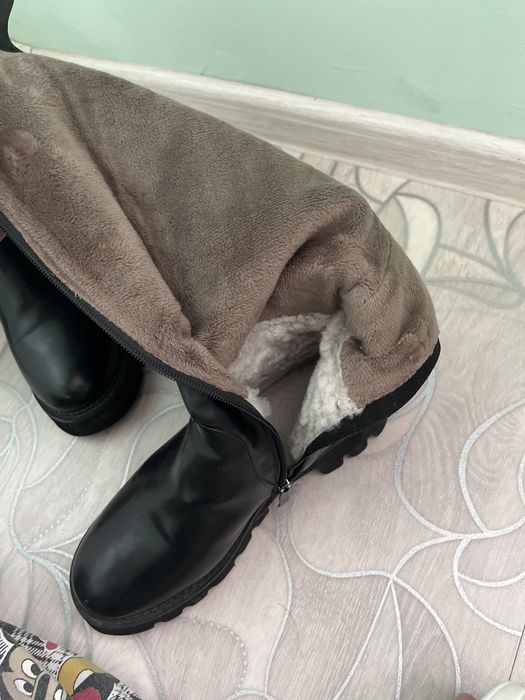 Сапоги ботфорты зимние