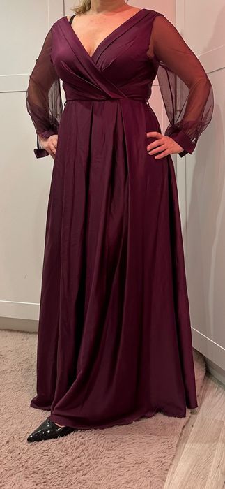 Официална/бална тъмно лилава рокля