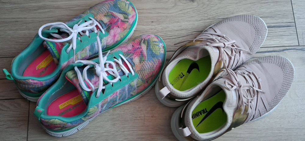 Маратонки Nike и Skechers