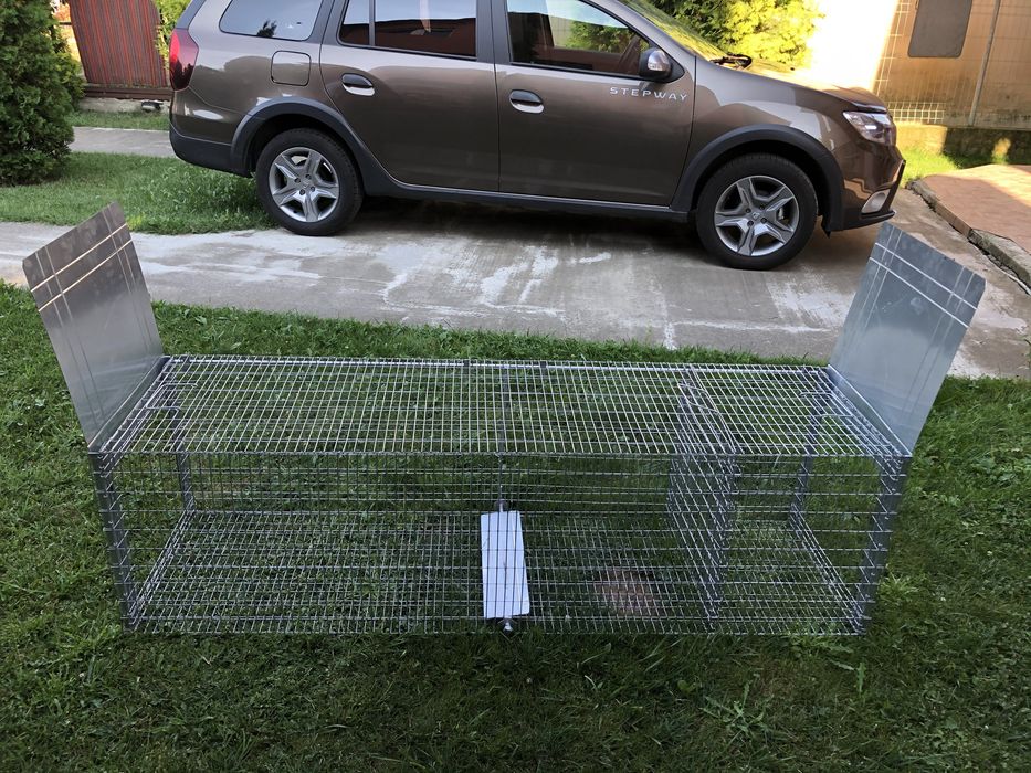 Capcana vulpi cu doua intrari -cu momeala vie 140 cm