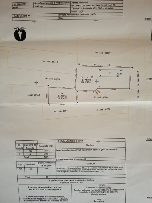 Casa si teren de vanzare in Teis, Bals - 1096 mp
