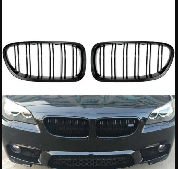 Бъбреци / Решетки за BMW F10 / F11 ; Черен Гланц Двойни