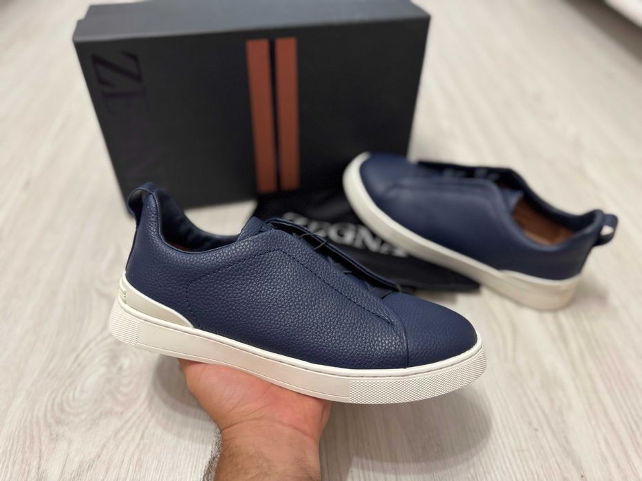 Adidasi Zegna Triple Stitch, SNEAKERS Premium NOI, Full Box din Piele