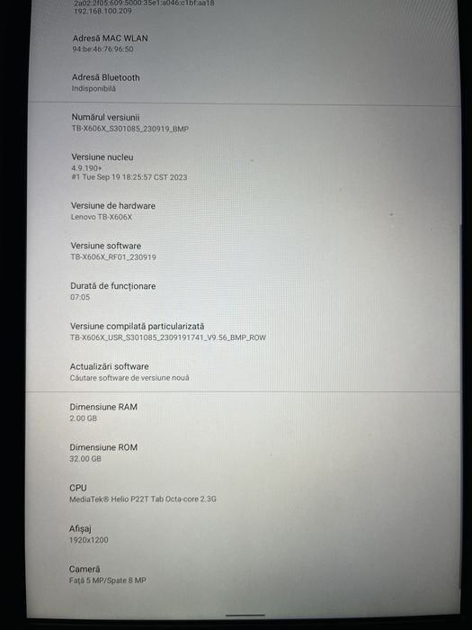 lenovo tab m10 tb x606x 2g ram 32gb