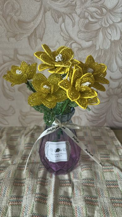 Цветы из бисера ручная работа