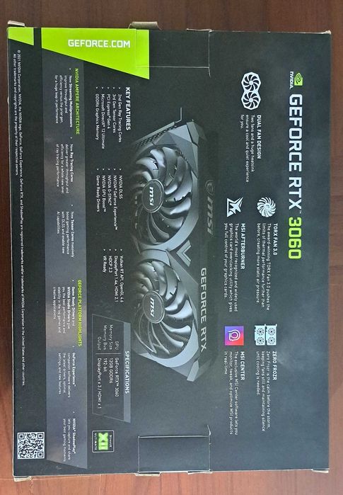 Placă video RTX 3060 12gb GDDR6 192bit dual fan