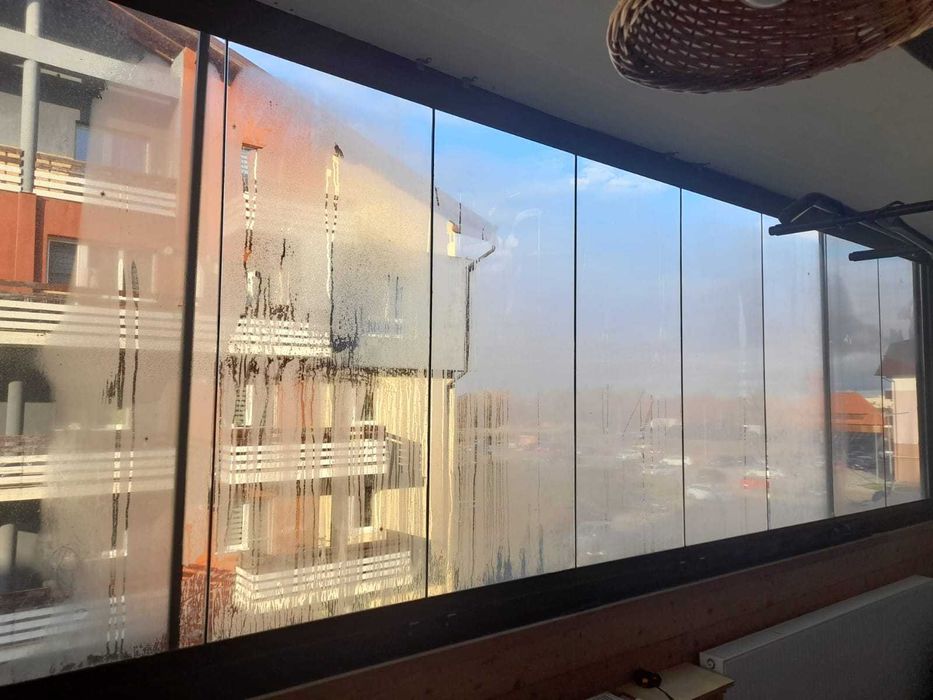 Sistem glisant aluminiu maro, cu sticla securizata 10 mm Valedo