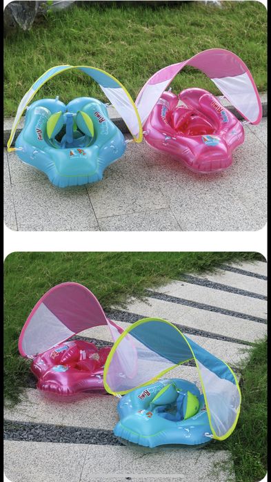 Детский круг для плавания с козырьком