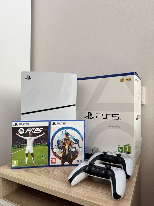 PlayStation 5 Slim + DualSense + игры