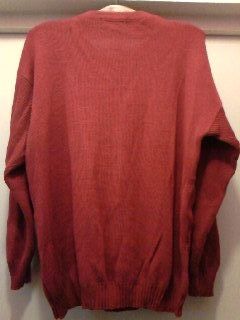 Pulovar rosu UK cu pinguin XXL