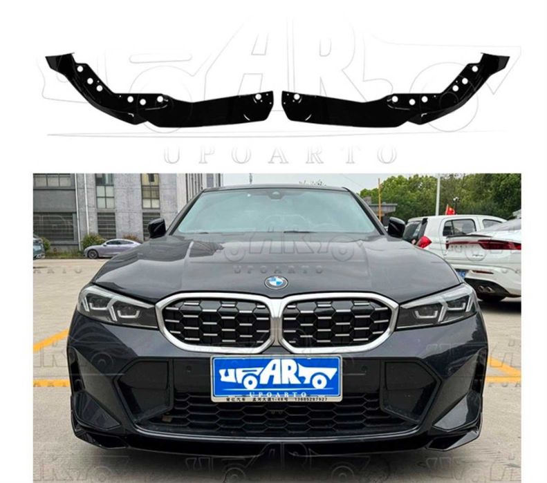 Prelungire Lip Bara Fata M BMW G20 G21 LCI Facelift 2022+ Doua Piese, Negru Lucios