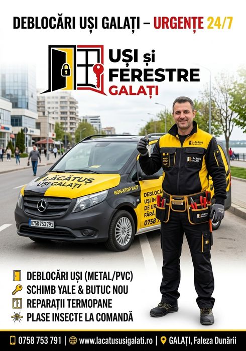 Deblocari Usi/Reparatii Termopane/Rulouri/Plase/Urgente usi /Lacatus Usi