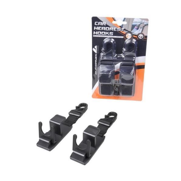 Suport bagaje cu fixare la tetiera Automax, carlig, suport sticla, set 2 buc