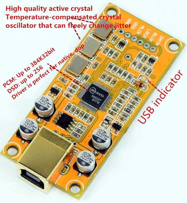 Новая SA9227 USB юсб звуковая плата микросхема для ЦАП (Amanero, XMOS)