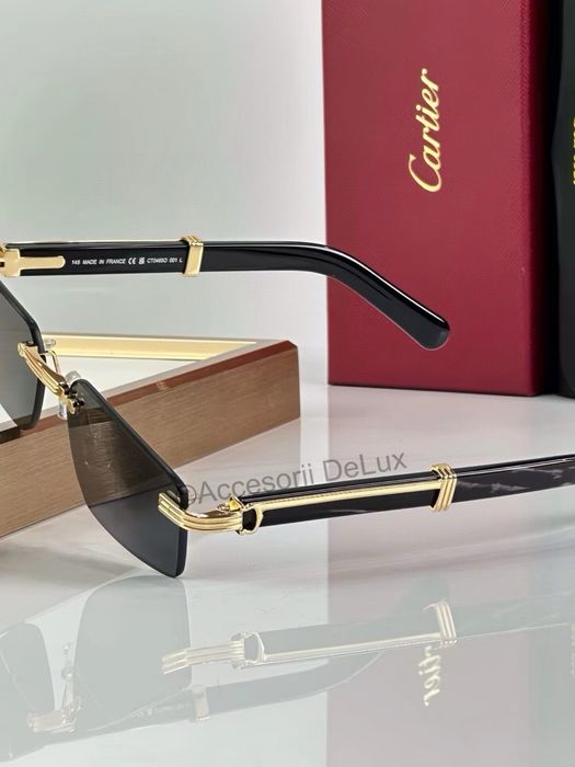 Ochelari de Soare Cartier CT0485O Noi Full Box Signature C De Cartier [Verificare Colet] Gold