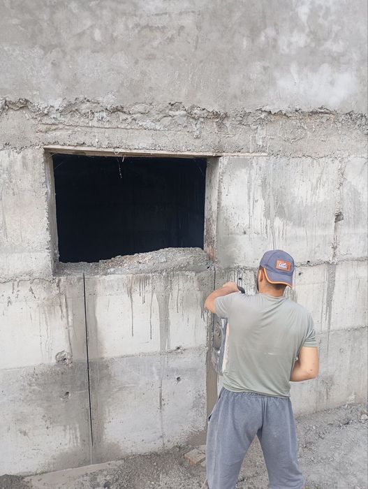 Beton kesish , teshish , buzish, betondan eshik deraza ochish transha