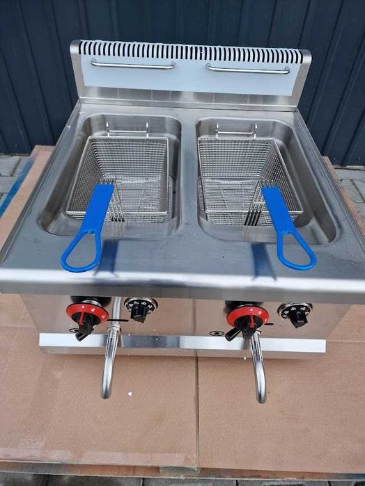 Friteuză pe gaz GPL dublă 15L+15L NOUA cu robineti