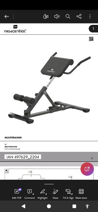 Banca hiperextensii reglabila Newcential Multitrainer