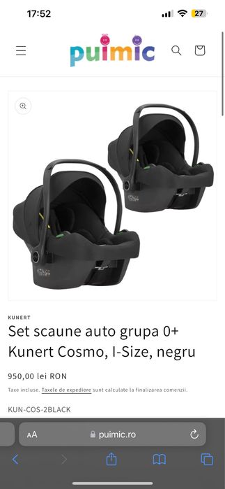 Scoica auto bebe