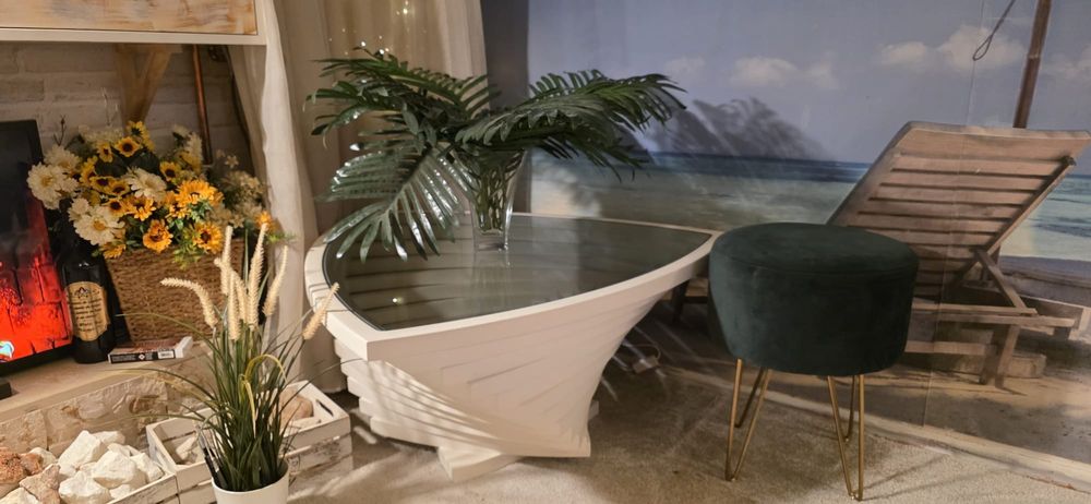 Masă living design modern, sticlă securizată