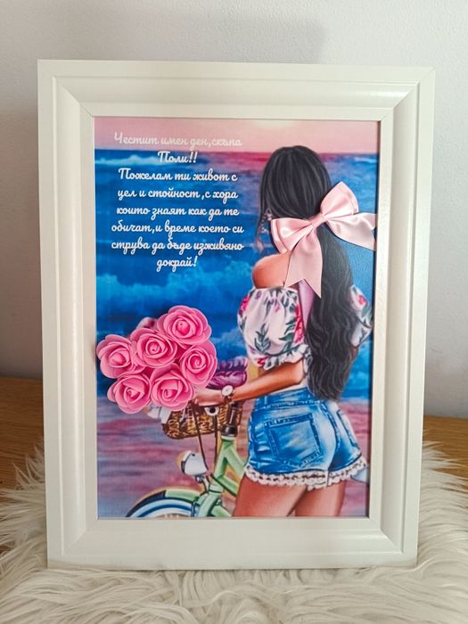 Ръчно изработени картини с декорация от вечни рози!