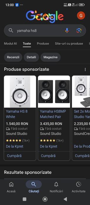 Monitoare de studio YAMAHA HS8 WHITE